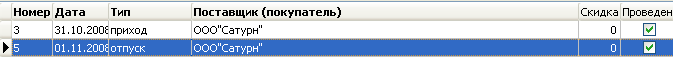 Список накладных